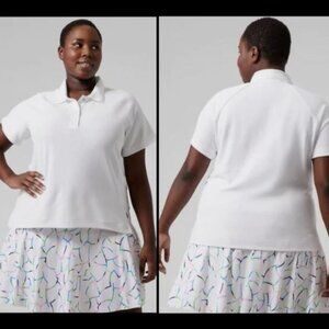 2X Athleta White Everyday Polo Tee Shirt